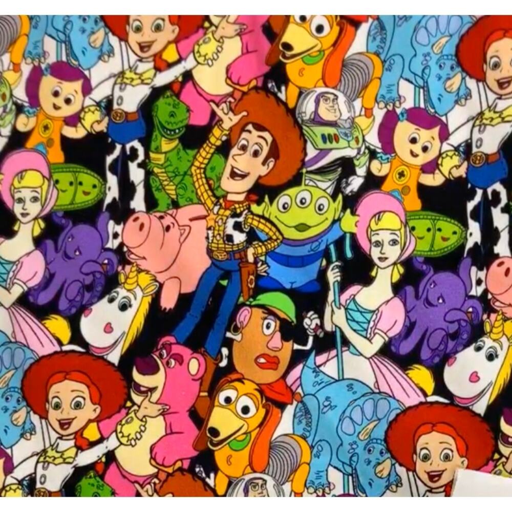 Cotton Lycra Toy Story Vibrant Colorful 1 Yard x WOF Sewing Fabric